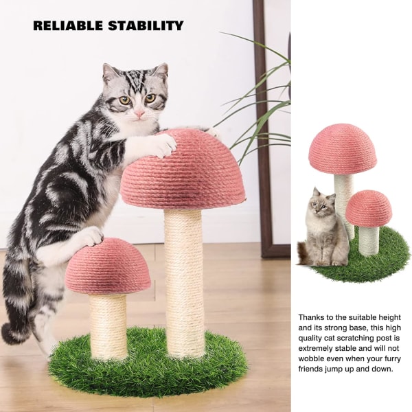 Rosa Sisal Cat Scratching Post med svampmönster täckt med qd bäst