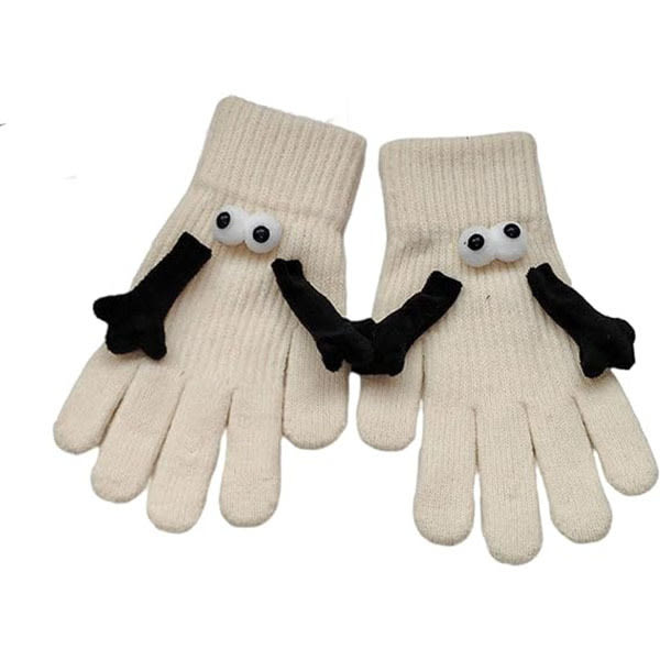 Vinter varma magnetiska handskar, par handskar som håller händerna qd bäst white