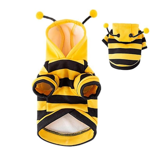 Pet Bee Halloween Hoodies - Semesterdräkt för Hund & Katt - Söt Bi-Hoodie för Hund & Katt - Höst & Vinter - Cartoon Kläder för Små Hundar M