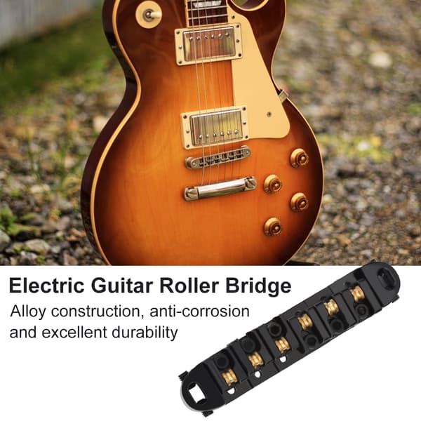 Rullstall för LP-stil gitarr, reservdel kompatibel med 6-strängad elgitarr Tune-O-Matic design legeringskonstruktion med hög glans