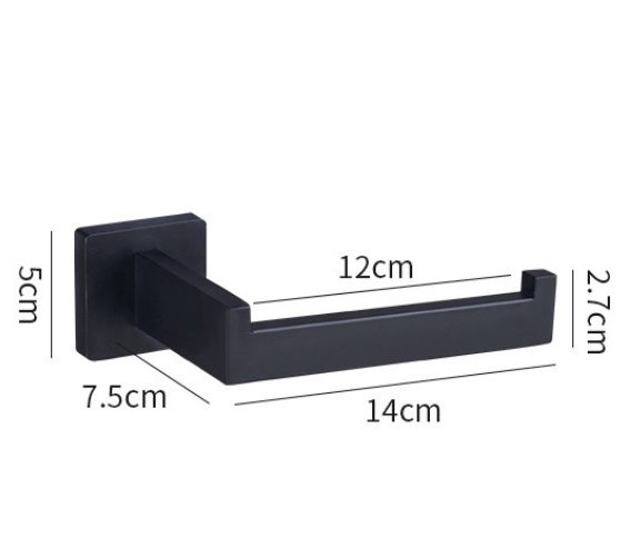 Sort toiletpapirholder, rustfrit stål rulleholder, toiletpapir