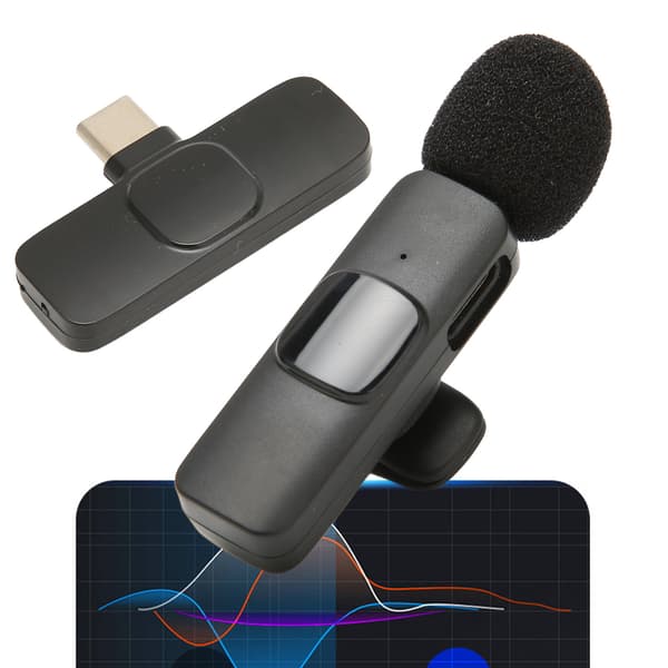 Plug And Play Trådløs Lavalier Lapellmikrofon For iPhone 15-serien, Android og Datamaskiner - Universelt Trådløst System Mini Mikrofoner Med