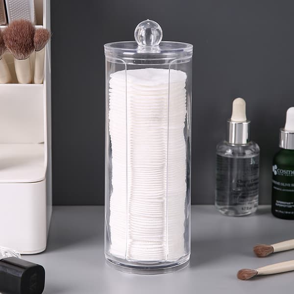 19 x 7 x 7 cm, 1 stk. Rund Sminkefjernerdispenser, Boks, Bomull R