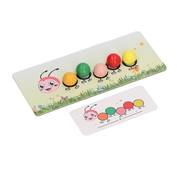 Caterpillar Clip Beads Leksak Trämask Caterpillar Mönster Clip Beads Leksak för barn Färgsortering Matchande spel