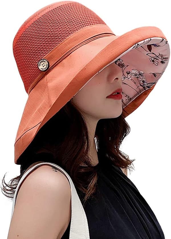 Solhatter i netting for kvinner - UPF UV-beskyttelse - Sammenleggbar - Bred brem