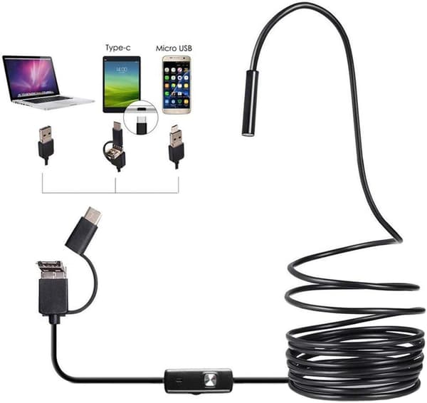 7mm 3-i-1 Borrskopinspektionskamera för Android USB Type-C Int