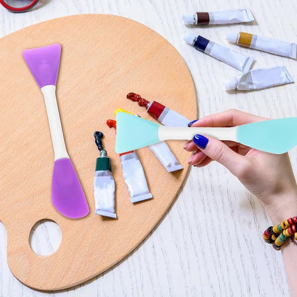Silikone Spatel Maling Dobbeltsidet Design Til Lerblanding Kunstnere 8-pak