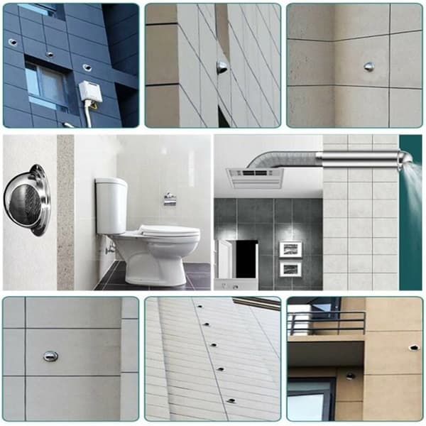 Udendørs ventilationsdæksel til vægudluftning, ventilationsnet i rustfrit stål med insektbeskyttelse og modhageforbindelse, metal tørretumbler ventilationsdæksel til
