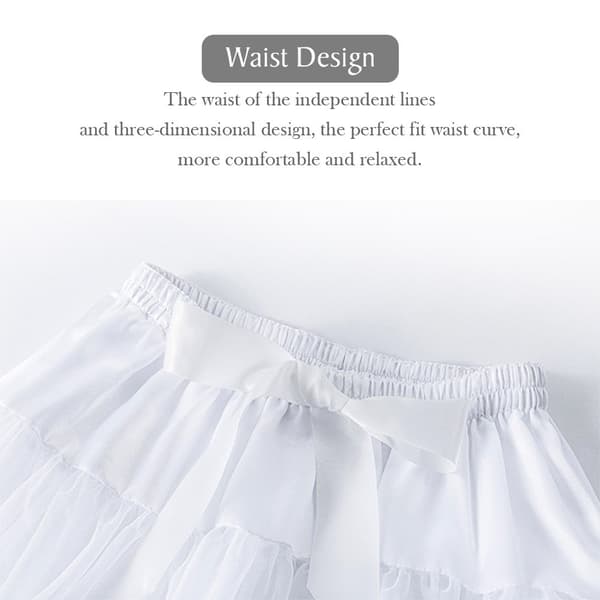 Tylskørt med puffede tutu-lag, elastisk talje danse-underskørter til kvinder, chiffon-underkjole med blød tyl til balletkostume og festtøj
