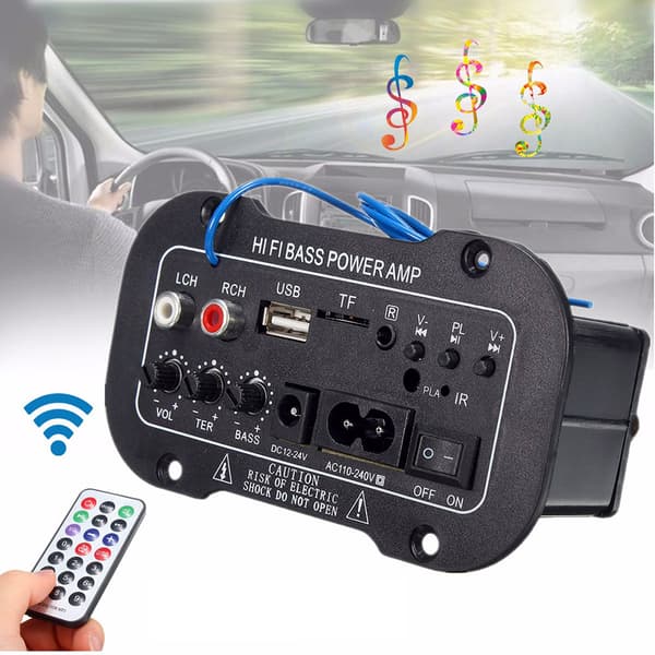 HiFi Bas Strømforstærker Board Audio Forstærker med Justerbare Lydeffekter og Bluetooth-forbindelse, Digital Bluetooth Subwoofer til Bil med USB-indgang