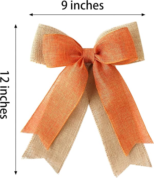 4 st höstbågar för höstdekor, skörda orange säckväv kransbåge