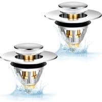 2 stk. vaskepropp - Universell pop-up-plugg, automatisk vaskepropp Sta