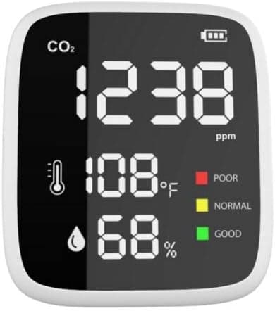 Mini CO2-detektor (hvid og sort) håndholdt CO2-måler 400-5000 ppm