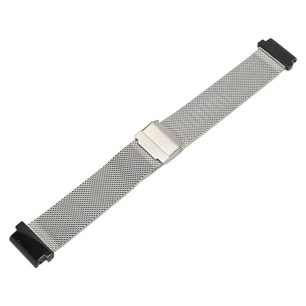 Urrem i rustfrit stålnet til Garmin Fenix 7S 6S 5S, armbånd i rustfrit stålnet med interlock-sikkerhedslås, justerbar længde rem til
