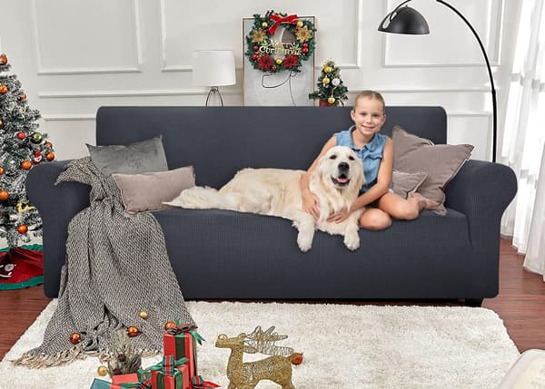 Formsydde sofatrekk for 3-seters sofa, superelastiske vaskbare sofatrekk med sklisikkert skum og elastisk bunn, møbelbeskytter med