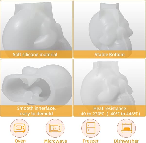 3D Skull Shape Molds Doftljusframställning Silikongips