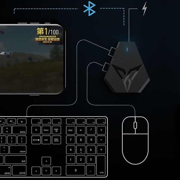 Flydigi Q1 Mobile Game Tangentbord Mus Omvandlare Via USB gränssnitt och trådlös Bluetooth-kompatibel anslutning för både A-ndroid och I-os