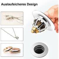 2 stk. vaskepropp - Universell pop-up-plugg, automatisk vaskepropp Sta