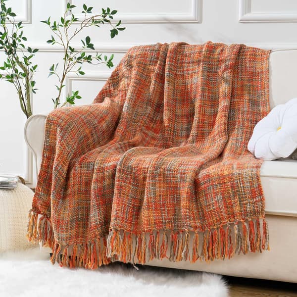 HEM Rost Orange Sängfilt för soffa, Höst Täcke Fall