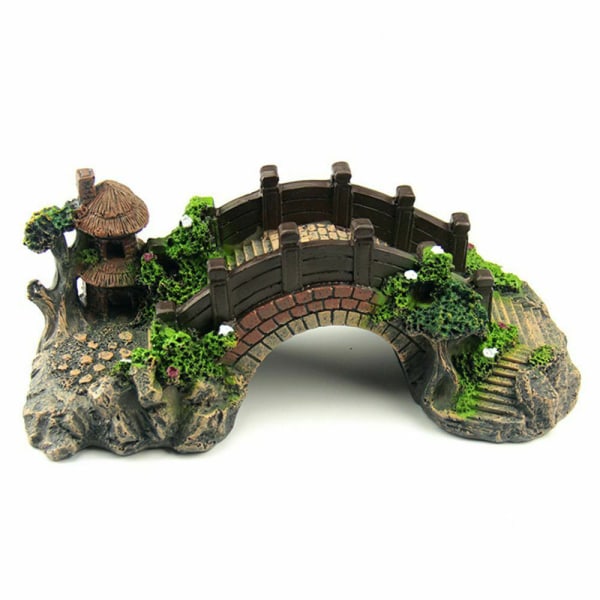 Artificiell Bridge Rockery Fake Landscaping Fish Tank Ornament qd bäst