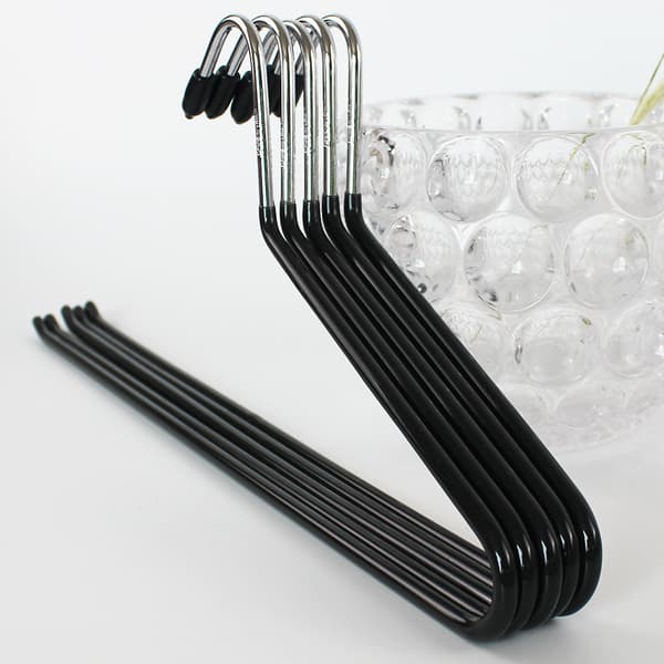 Liukumattomat PVC-pinnoitetut metallivaatteiden ripustuskoukut 35 cm 2 kpl, musta