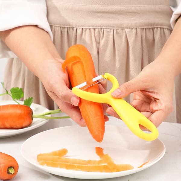 Kjøkkenkreller med svingbart blad, rustfrie stålblader, multifunksjonell kreller, ergonomisk design, sklisikkert grep, grønnsakskreller for epler og poteter