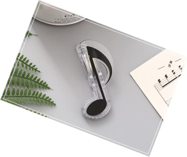 6 stk. Plast Musikknoteklips Noteark Piano Bokside Mat