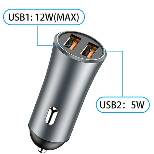 1 stk. biloplader + Android-kabel 1M, en træk USB-biloplader to