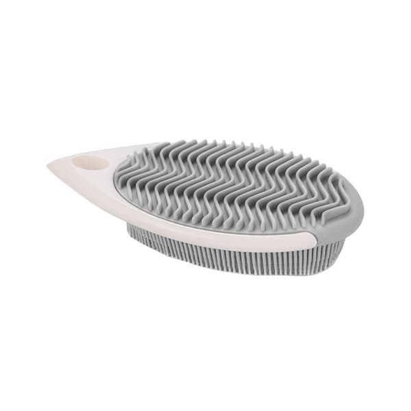 17*7.8cm, Grå, Rengöringsborste, Diskborste i Gummi, Antibakteriell S