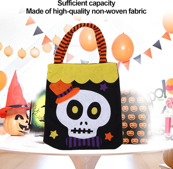 Halloween Non Woven Väskor Skeleton Goodie Totes