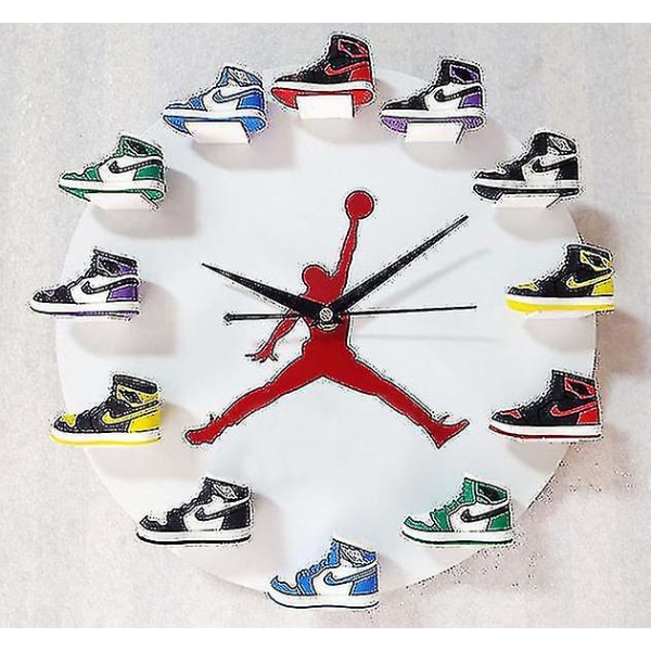 Laiseng Aj Klocka Baskettillbehör 3d Tredimensionell form Aj1-12 Generation Väggklocka Small Aviator Skor Jordan Clock