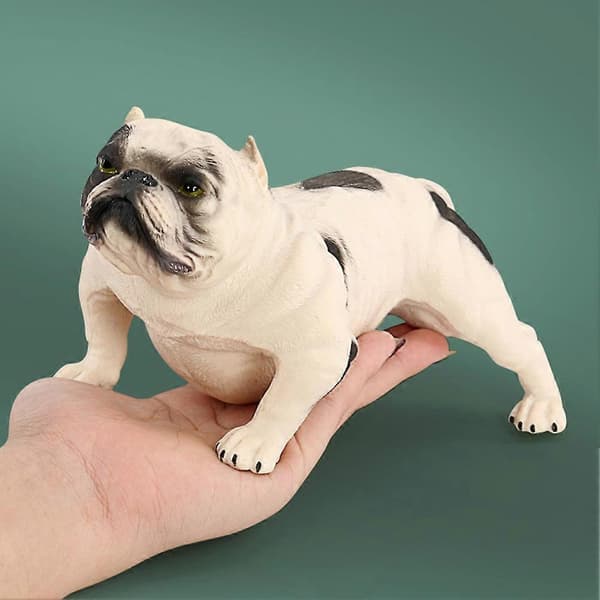 Haloppe Realistisk Bully Hund PVC Dyre Solid Model Figur Børnelegetøj Borddekoration Black