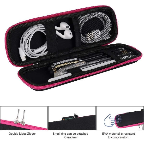 Z Apple Case Hållare-hårt skal Apple Pennhållare-tunnt Case För Apple Pencil, reservoarpenna, kulspetspenna, stylus Penna-svart/varm rosa qd bäst Black-Hot Pink Pencil Case