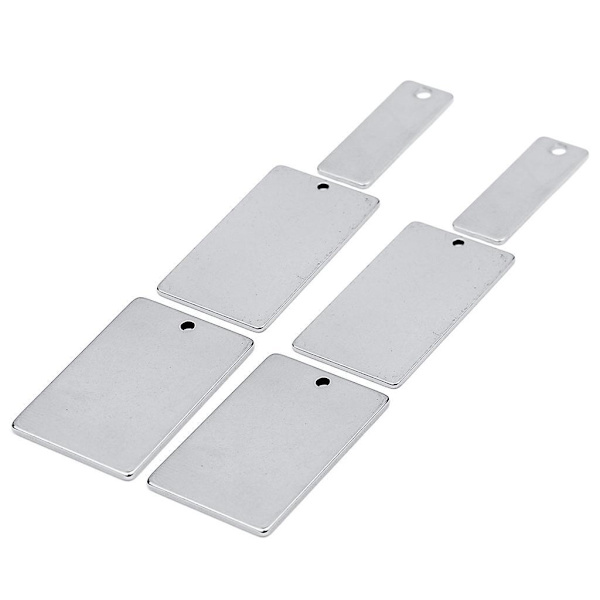 1/2/3/5 10 bitar metall platt rektangel blank stämpling För Silver 18x32mm 1Set