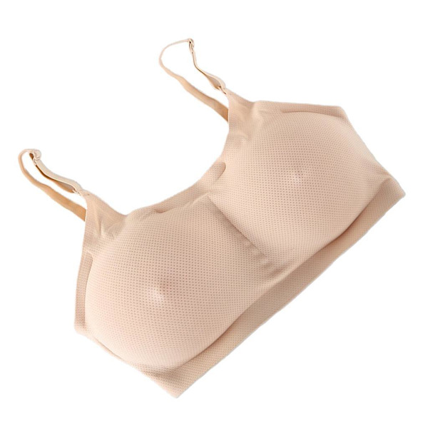 Pocket BH Crop Top Silikon falska bröst för mastektomi linne XL