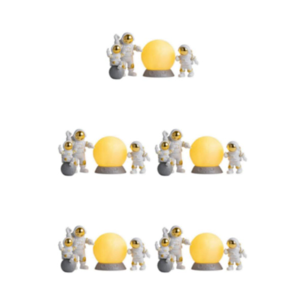 1/2/3/5 4st Astronautfigurer Set Heminredning Söt Sstronaut Gold Yellow 5Set