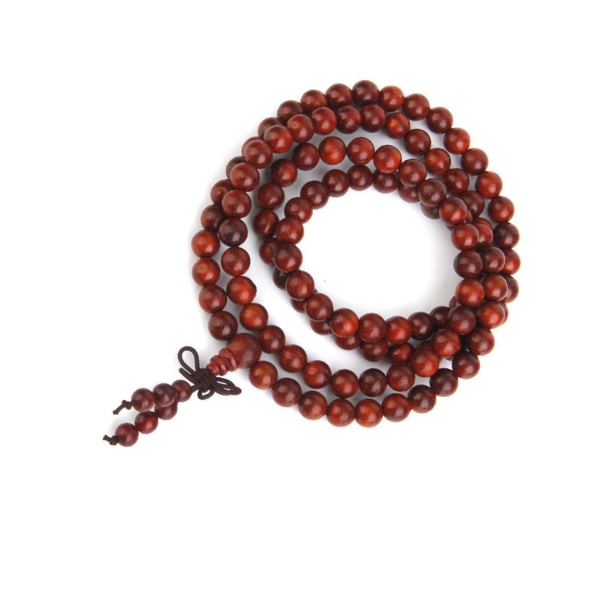 Sandelträ Buddhist Prayer Mala Halsband Armband 108 8MM Pärlor