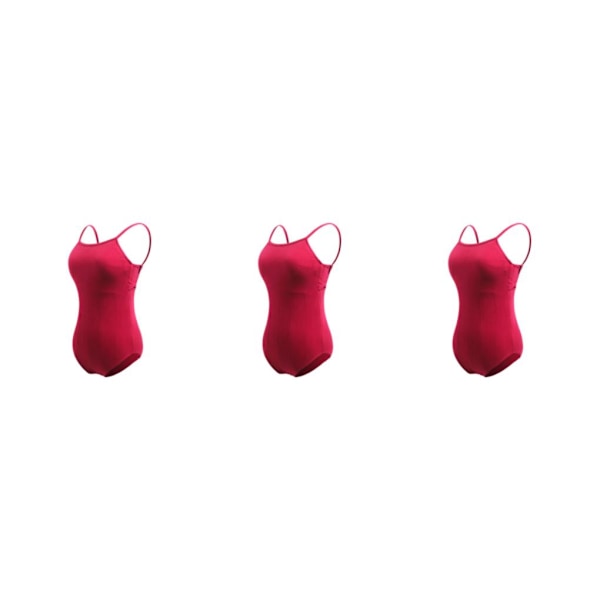 1/2/3 Dance Body Balett Leotard Dansoutfit Andas Wine Red S 3PCS