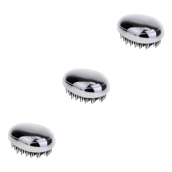 1/2/3/5 Portable Pocket Detangle Hair Brush Kam för kvinnor Silver 9 x 4.5cm 3Set
