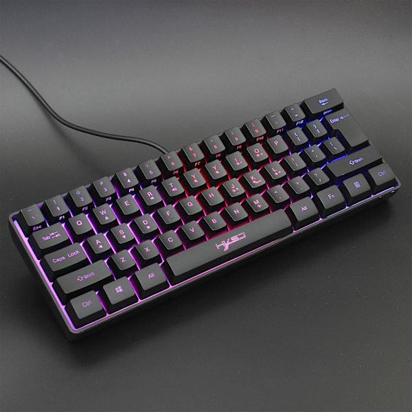 1/2 Gaming Mini Trådlöst tangentbord RGB Bakgrundsbelyst USB för bärbara datorer Black keyboard 11.5x4.02x1.57 Inch 1Set