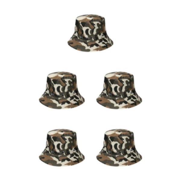 1/2/3/5 Bekväm och andningsbar fiskarehatt för sol disruptive pattern1 58cm 5PCS