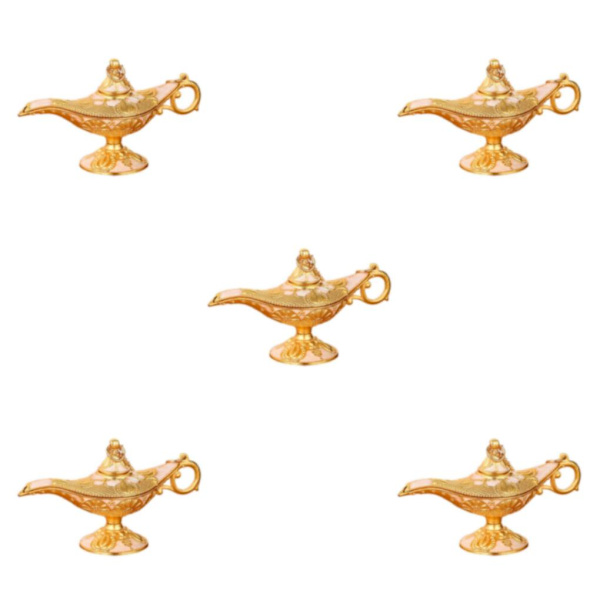 1/2/3/5 Aladdin Lamp Genie Costume Light Art Craft Classic Gold White 8.5x3x3.5cm 5Set