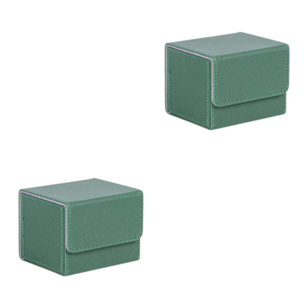 1/2/3 Card Deck Case Organizer Förvaringsbox för MTG-kort För Green 105x90x80mm 2Set