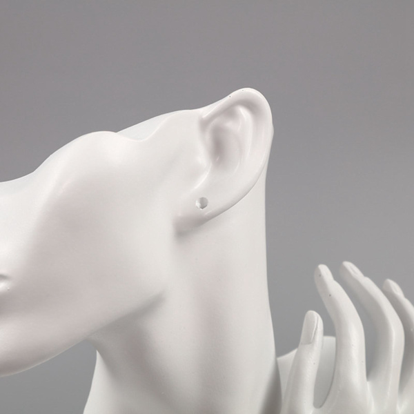 Resin smycken skyltdocka byst display för halsband örhänge kvinnor White