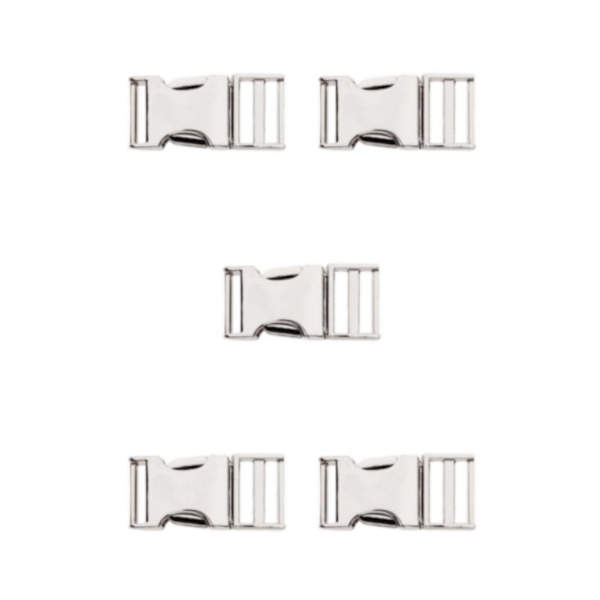 1/5 metallväska Webbing Bälte Spänne Clip Spänne Silver Inner diameter 19mm 5Set