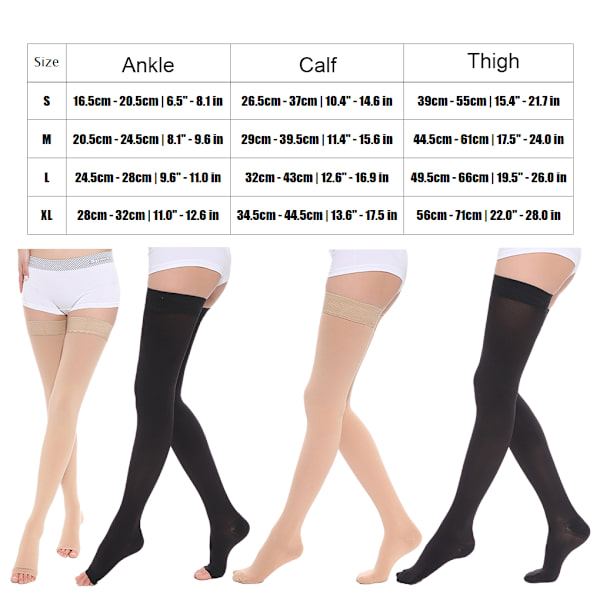 1/2/3 Trendiga och moderiktiga över knästrumpor för Toe wrapping - black L 1Set