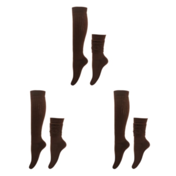 1/2/3/5 2 stycken Slitstarka Slouch strumpor Elasticitet och utsökt Coffee 3Set