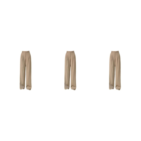 1/2/3/5 Womens Wide Leg Byxor Raka Ben Högmidjat kontor Khaki 3XL 3Set