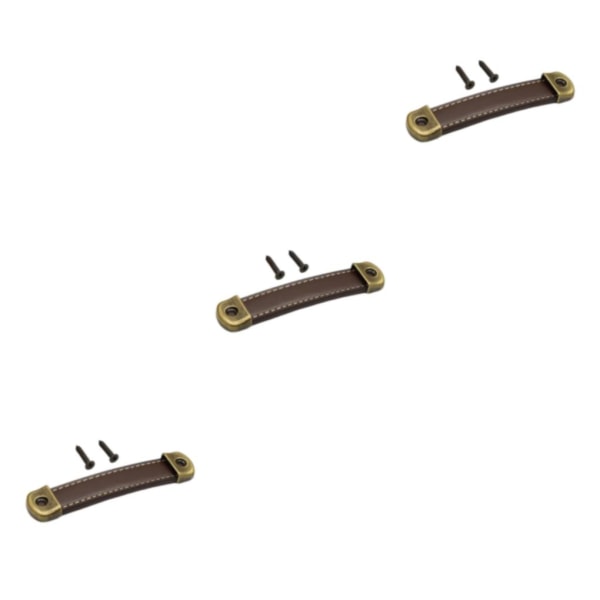 2/3/5 PU-läder Bagagehandtag Handtag Byt ut skåpdrag Brown 12.2x2.4x1.1cm 3Set