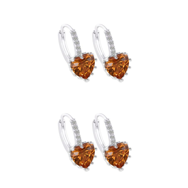 1/2/3/5 Lyx Hoop örhängen för kvinnor Hjärtformad strass style 8 2Set
